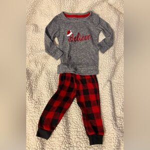 ☀️5/$10 Kids Gray and Red Pajama Set